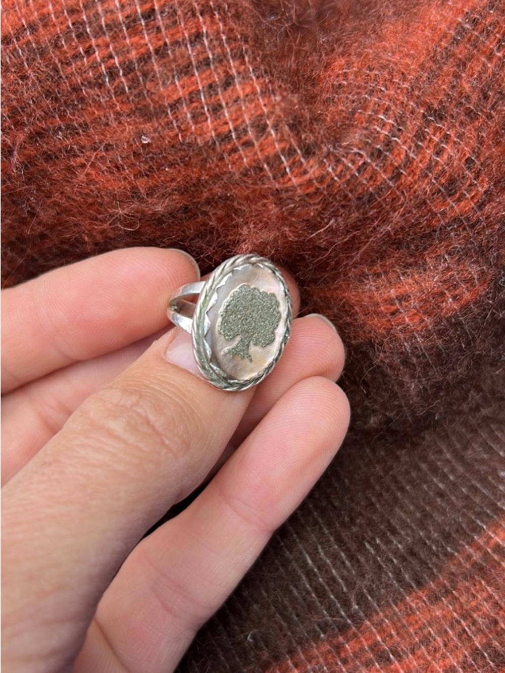 Antique Sterling Silver Tree Ring